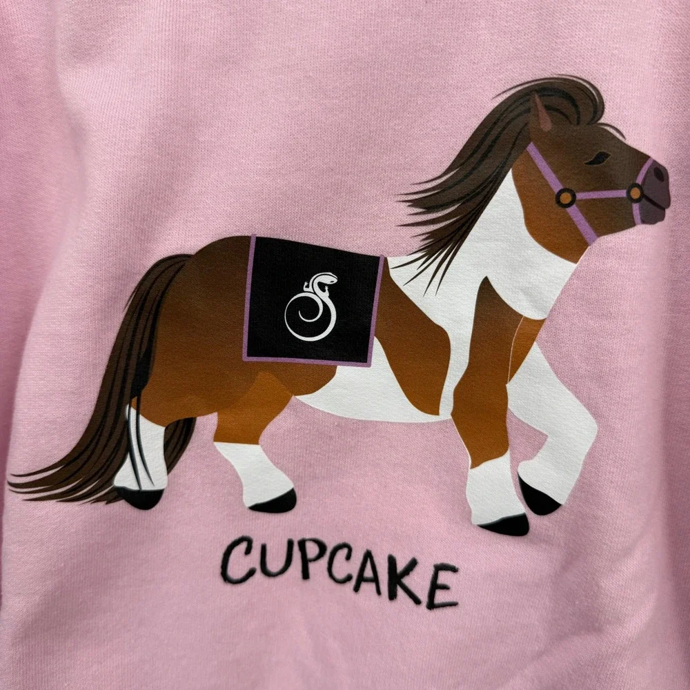 Kids Rabbit Skins Pink Pony Cupcake Graphic‎ Sweatshirt Size 5/6